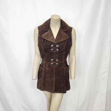 Vintage 1970s Suede Vest Made in Canada