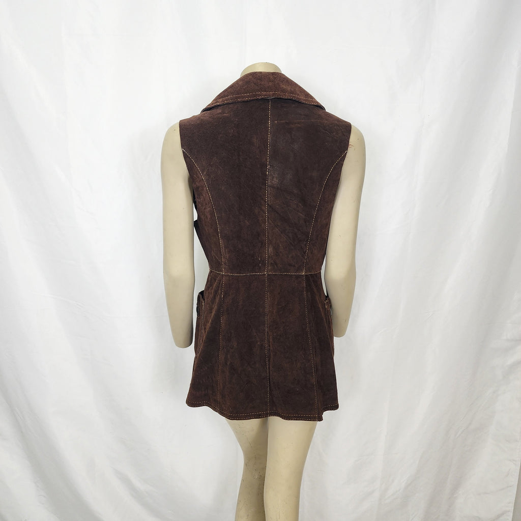 Vintage 1970s Suede Vest Made in Canada