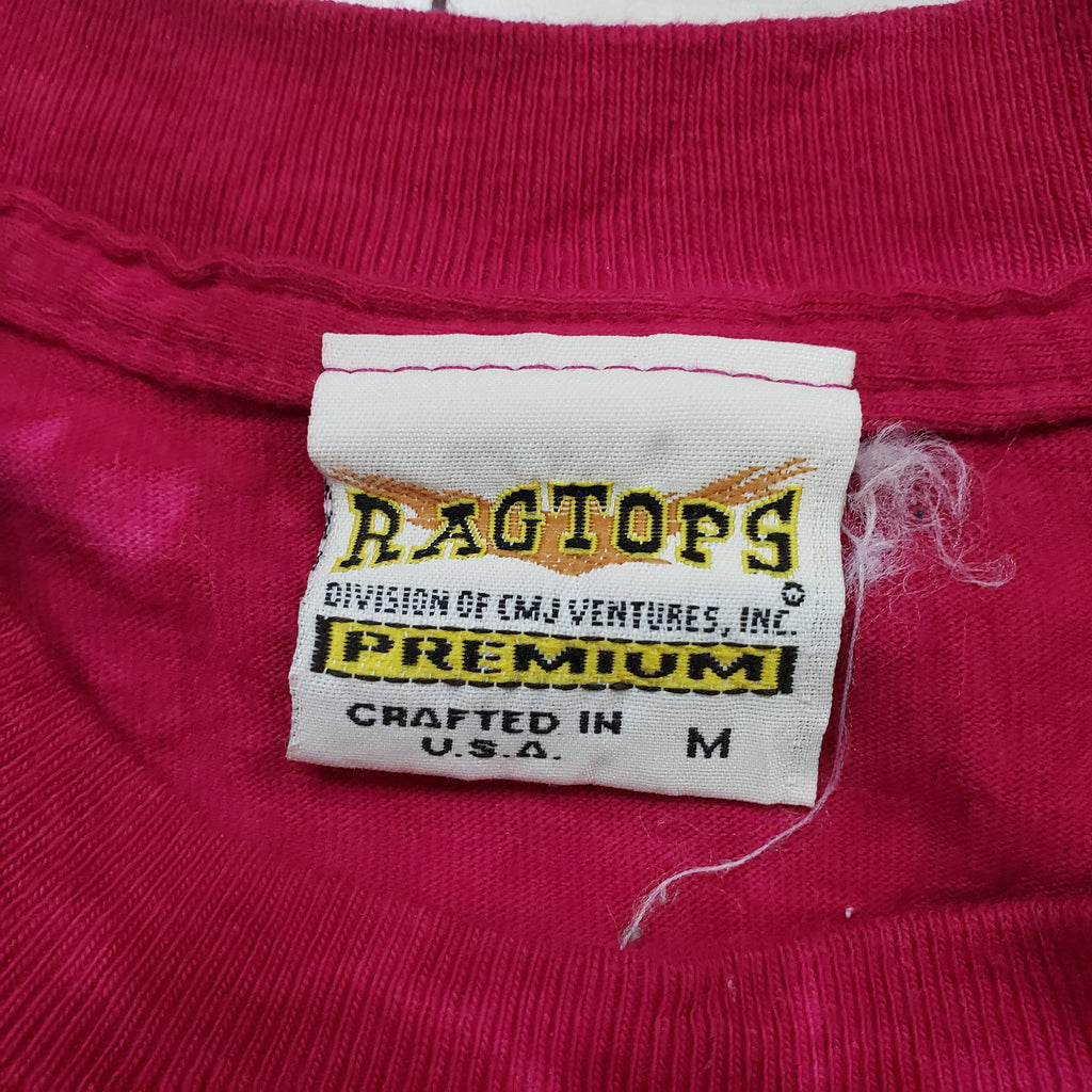 Ragtops Vintage 1990s Tie Dye Tee Shirt with Feather Print