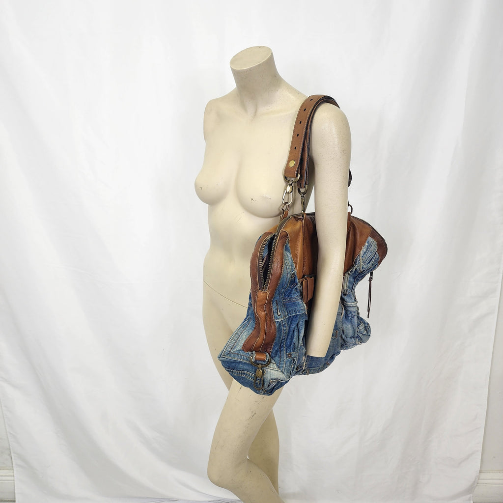 Handmade Denim & Leather Vintage Purse