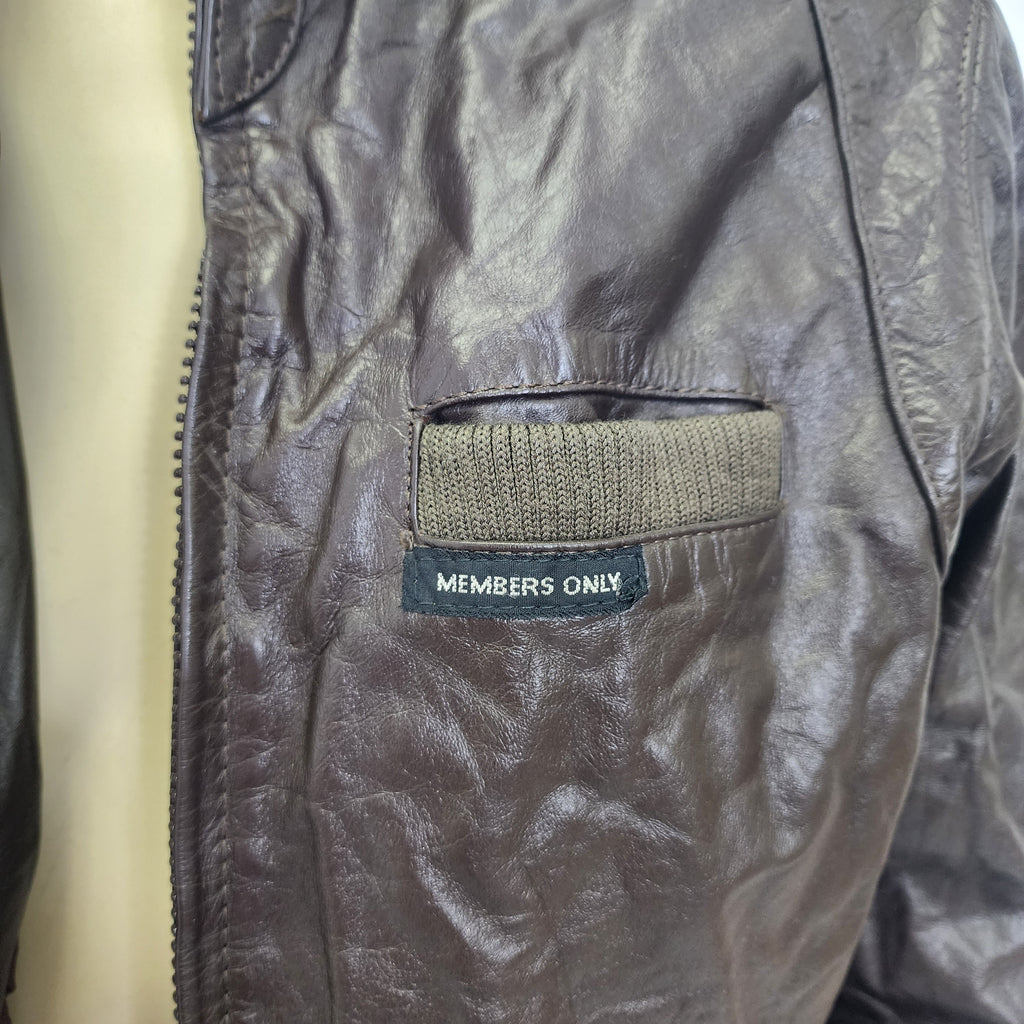 Members Only Vintage 1990s Leather Jacket