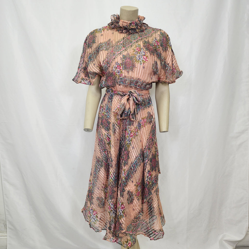The Silk Farm 100% Silk Dress Designed by Icinoo Vintage 1990s Made In Korea