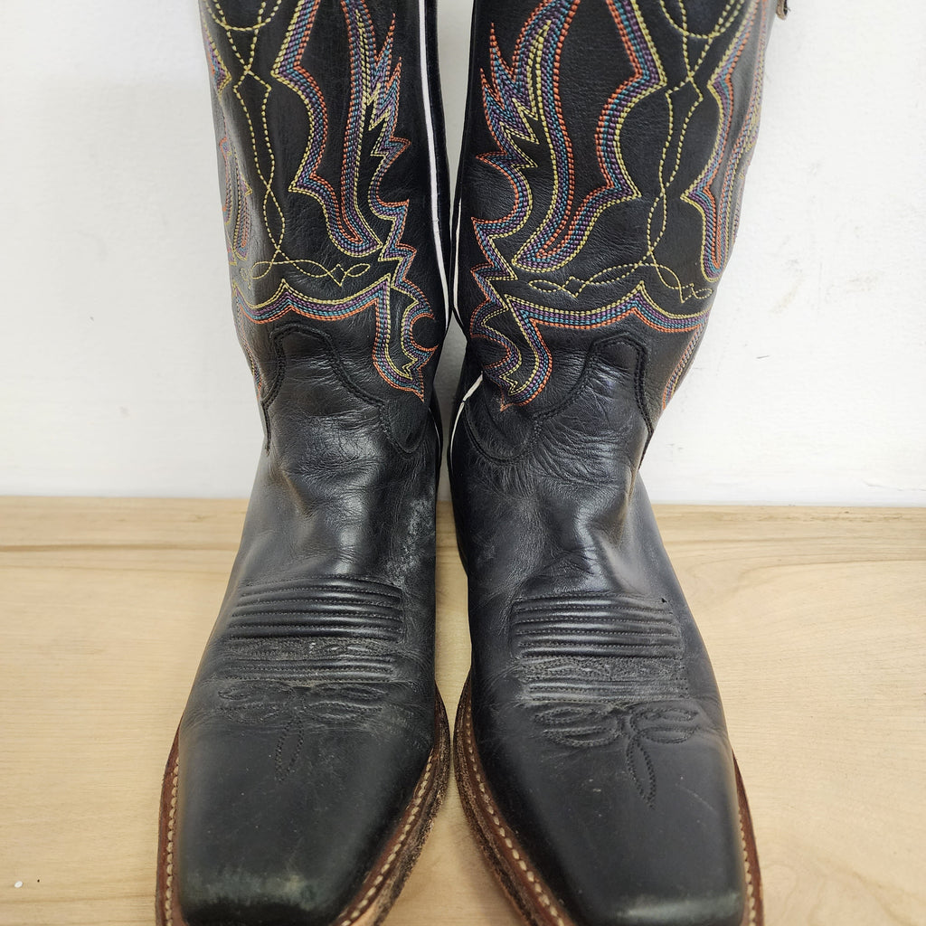Justin Made In USA Western Cowboy Vintage 1980s Boots