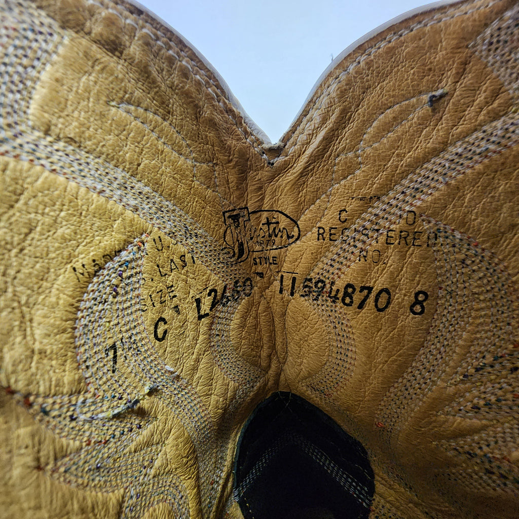 Justin Made In USA Western Cowboy Vintage 1980s Boots