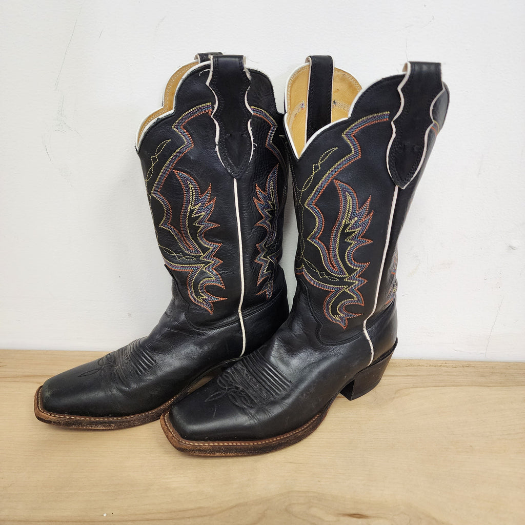 Justin Made In USA Western Cowboy Vintage 1980s Boots