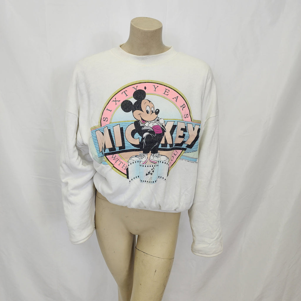 Mickey Mouse Vintage 1980s Reversible Printed Graphic Sweater