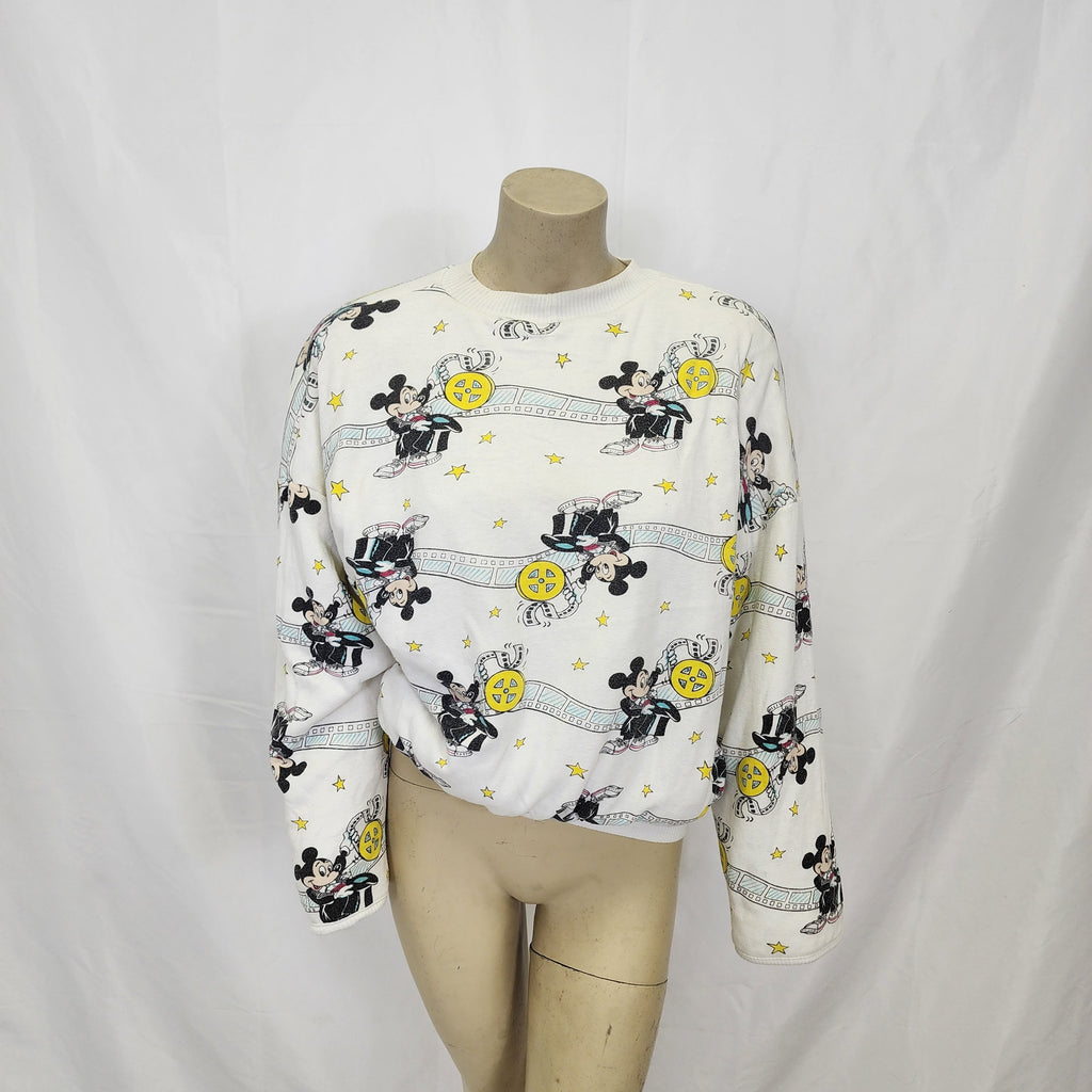 Mickey Mouse Vintage 1980s Reversible Printed Graphic Sweater