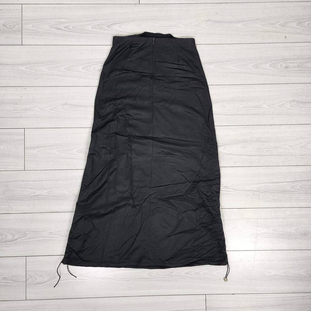 Vintage Long Nylon Black Skirt