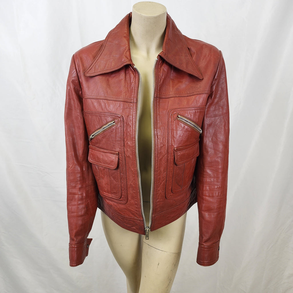 Orsini Made In Korea Vintage 1970s Genuine Leather Jacket