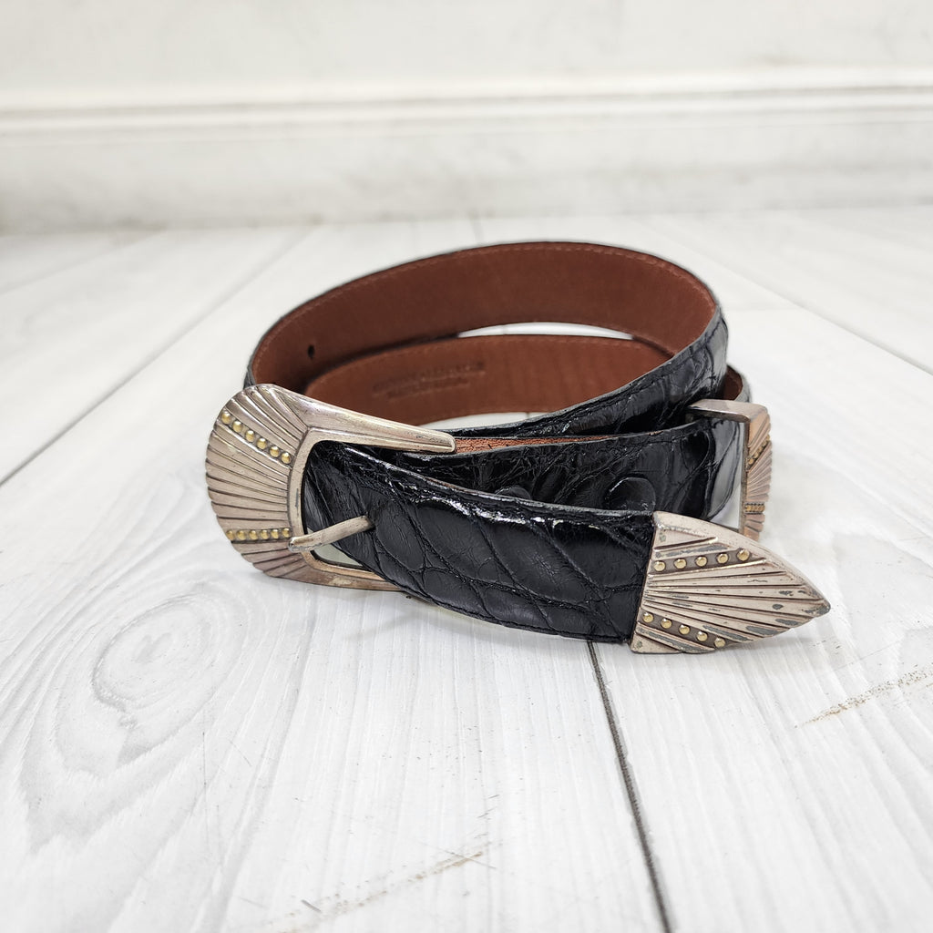 Made In USA Genuine Alligator Vintage 1990s Size Small Belt