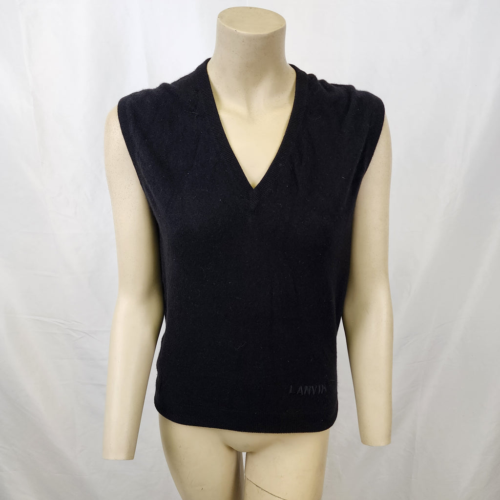 Lanvin Boutique 100% Pure Cashmere Made In Scotland Vintage 1970s V Neck Sweater