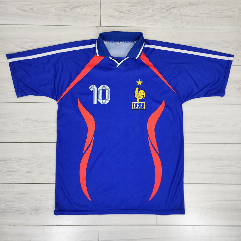 French FFF Soccer / Futball / Football Zidane Jersey Tee Shirt Vintage Y2K Size XL
