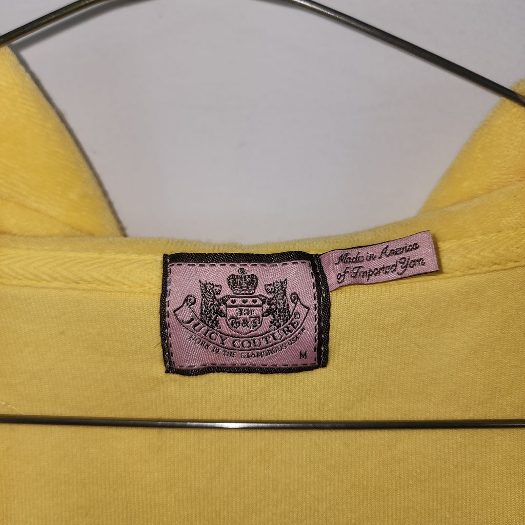 Juicy Couture Made In USA Vintage Y2K Yellow Graphic Printed Cardigan