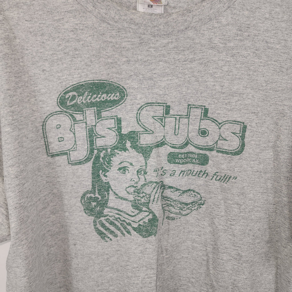 Fruit of the Loom Vintage Y2K Funny Printed Graphic Tee Shirt Size Large