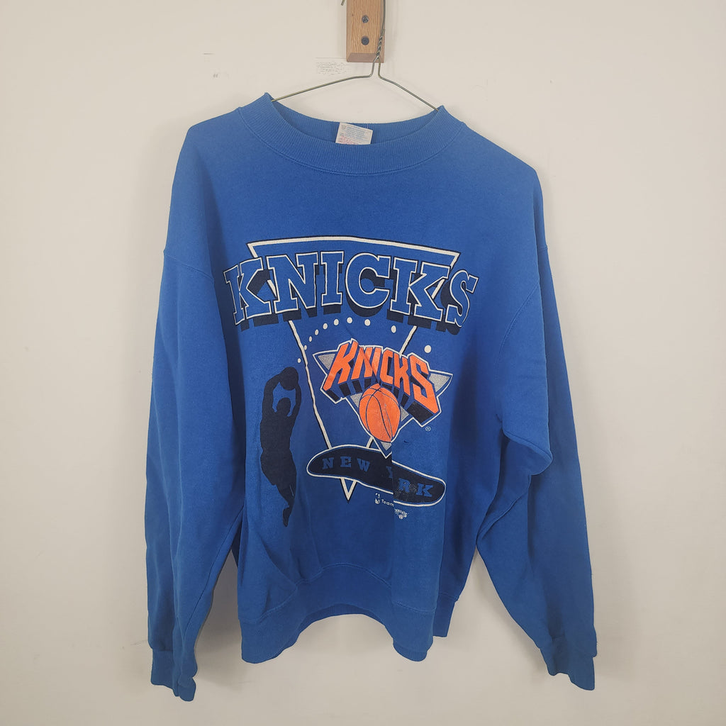 NY Knicks Hanes Made in USA 50/50 Polyester Cotton Vintage 1990s Sweatshirt