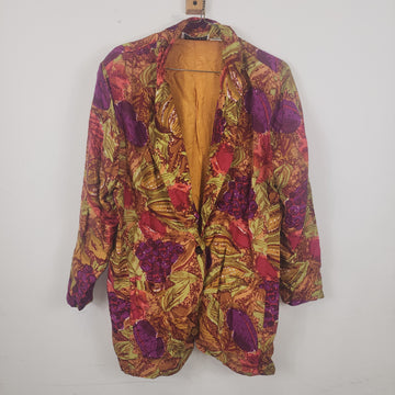 Restless 100% Silk Vintage 90s Blazer Size Medium