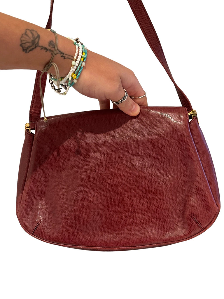 Gucci Vintage 1990s Leather Purse Burgundy