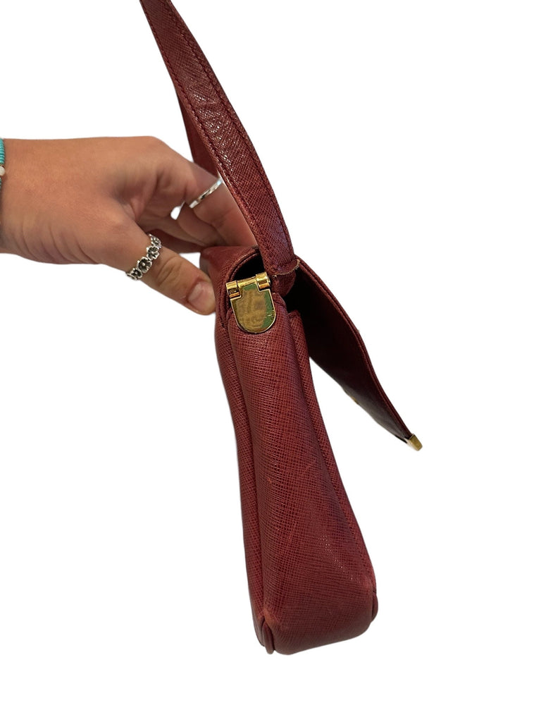 Gucci Vintage 1990s Leather Purse Burgundy