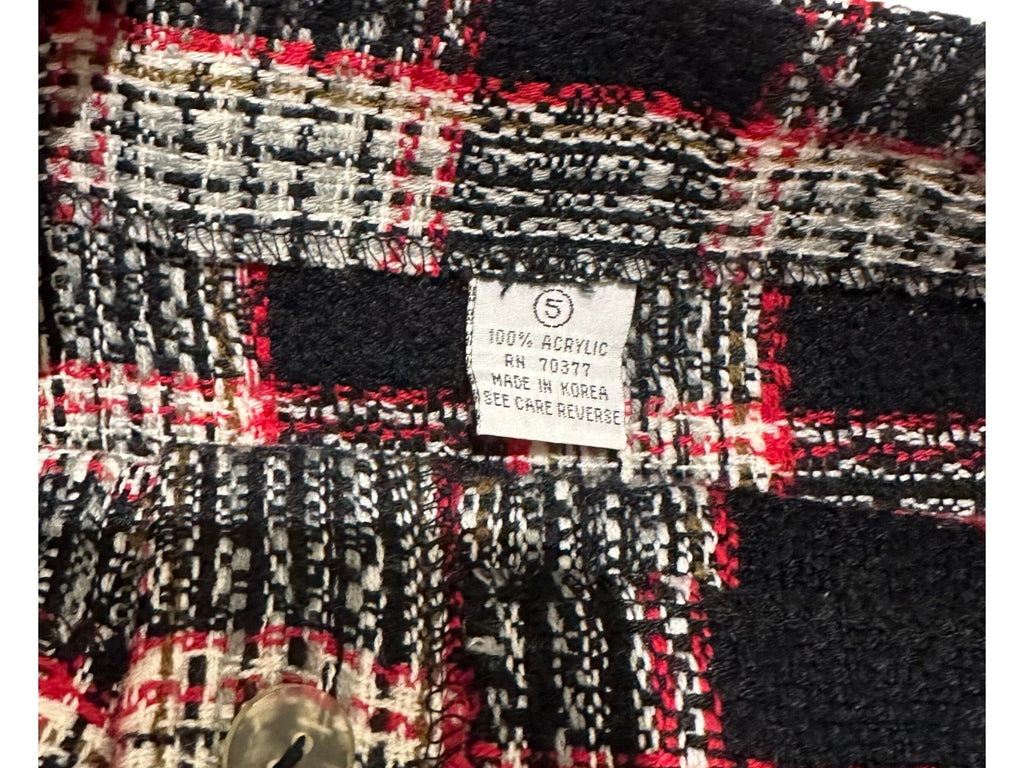 Vintage 2000s Acrylic Plaid Skirt with Belt