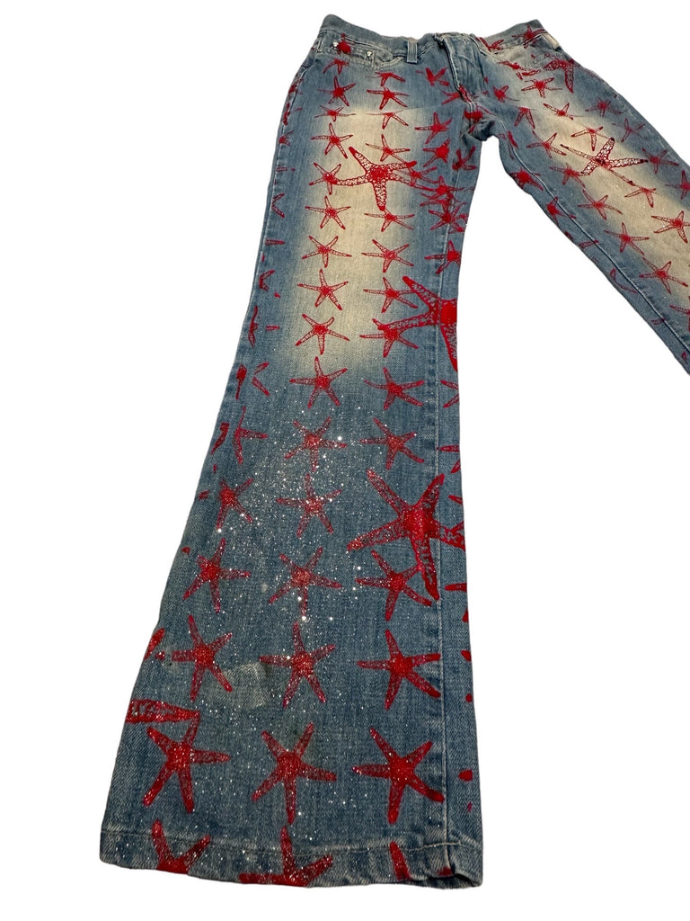 Versace 2000s Jeans Red Starfish