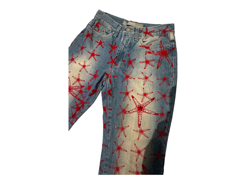 Versace 2000s Jeans Red Starfish