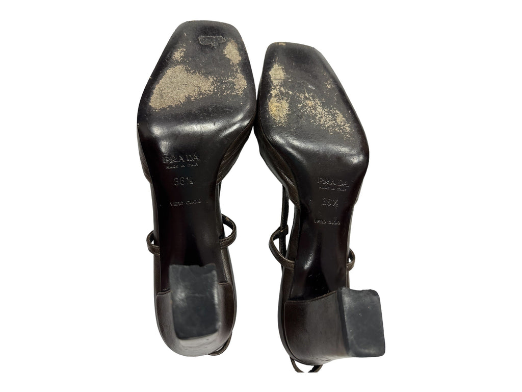 PRADA 2000s Leather Brown Heels