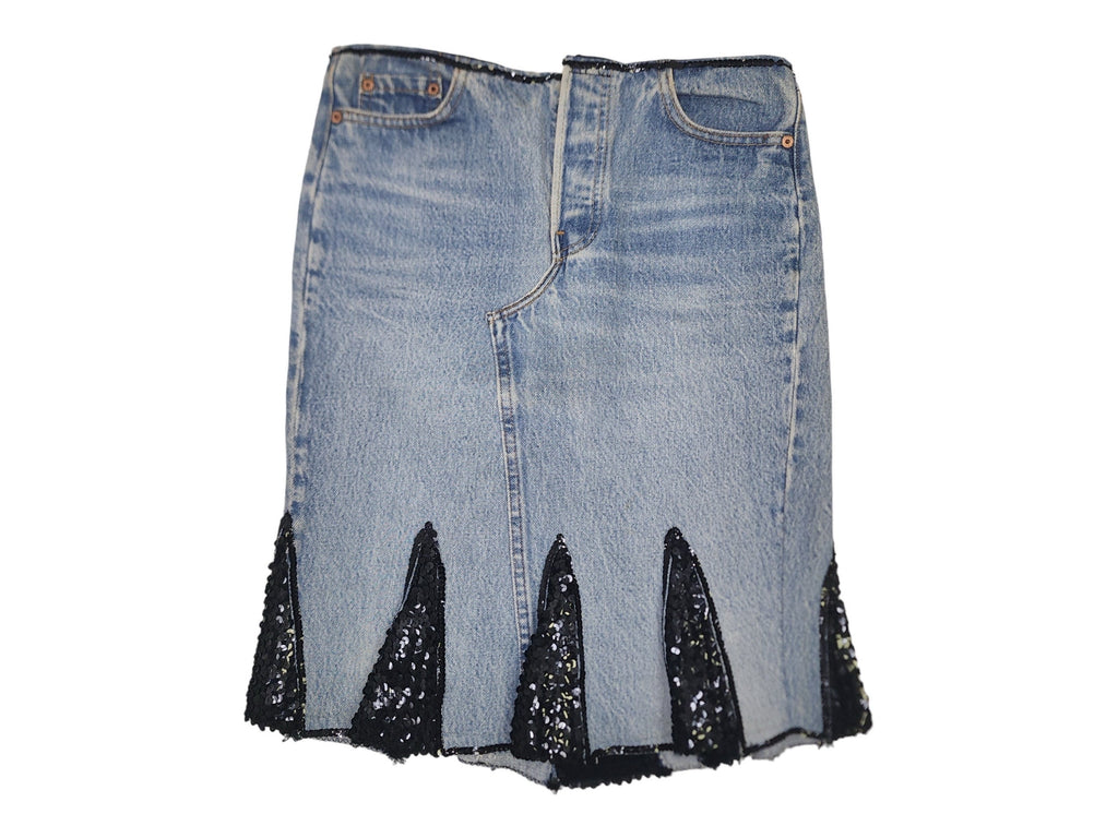 2000s Levi Customised Denim Skirt Sequins